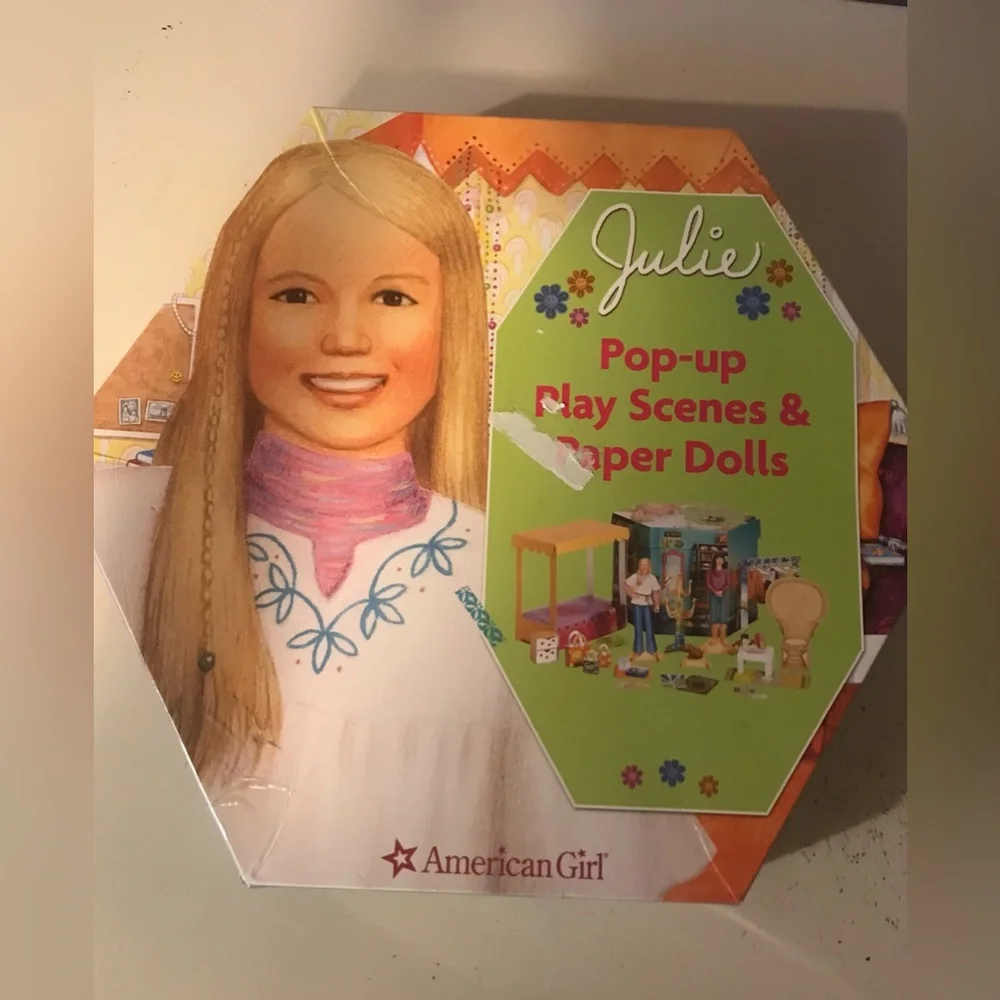 American Girl~Julie~Play Scenes & 5 Paper Dolls~Complete In Box~1970s Retro Fun